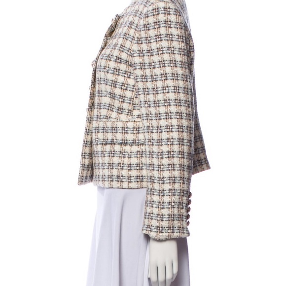 Veronica Beard Cream and Black Plaid Blazer - Picture 2 of 3